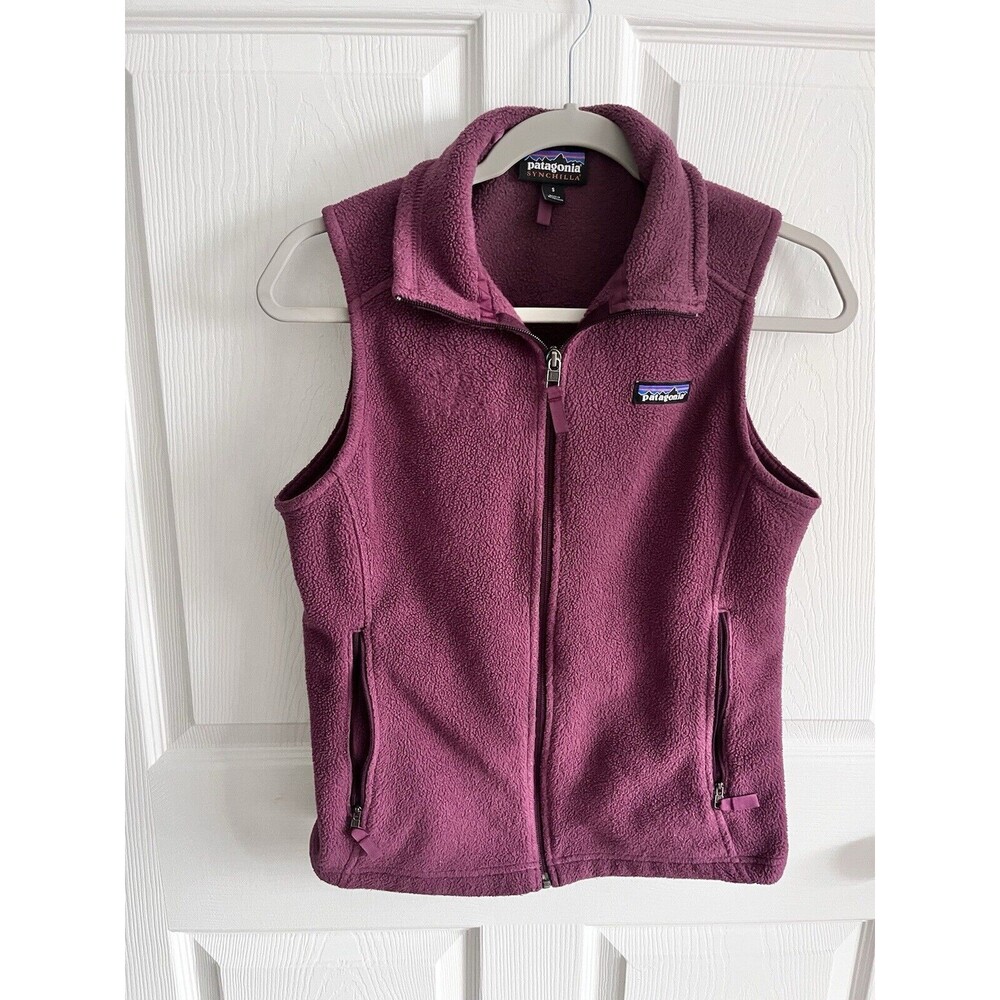 Patagonia Synchilla Vest Purple Womens Fleece Full Zip Outdoors Sz Small